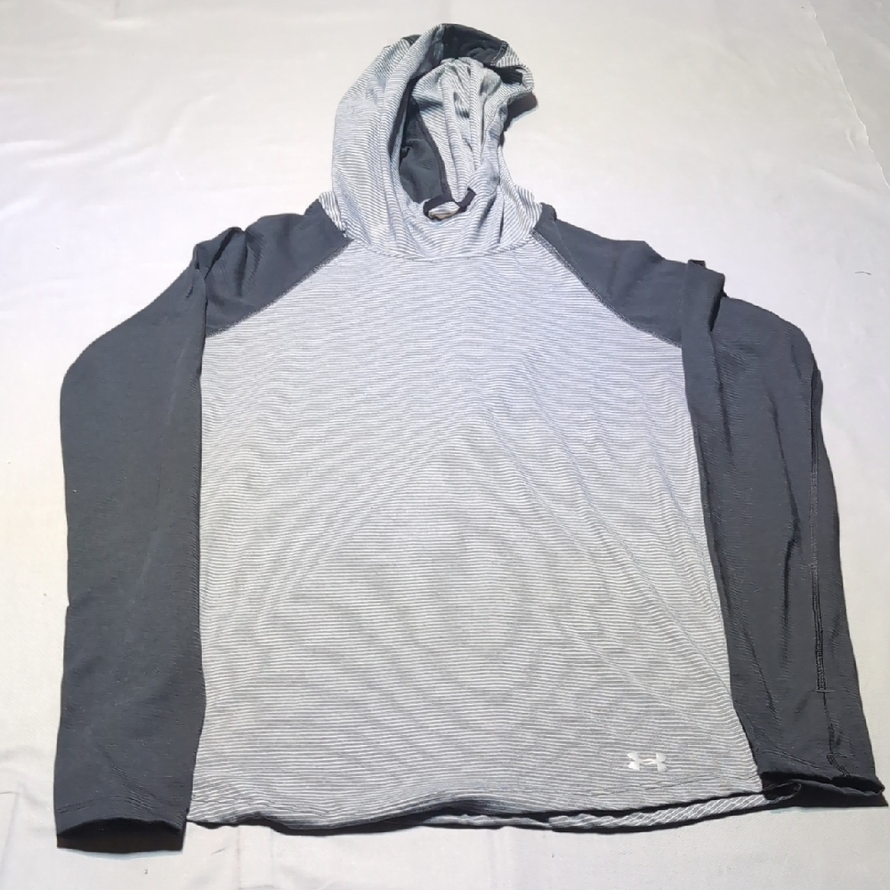 Under Armour Womens Two-Tone Gray Hoodie Running Stripe Size S?